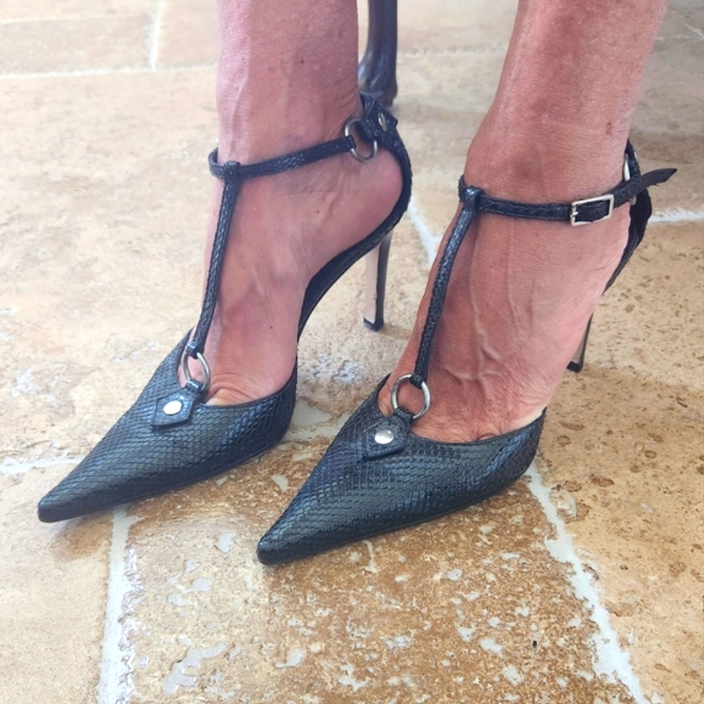 Sergio Rossi Python Black Heel Size 36. - image 1